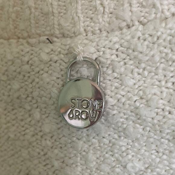 NWT Stone Row Cream & Black Striped Sweater Dress Long Sleeve Size Small - Picture 7 of 9